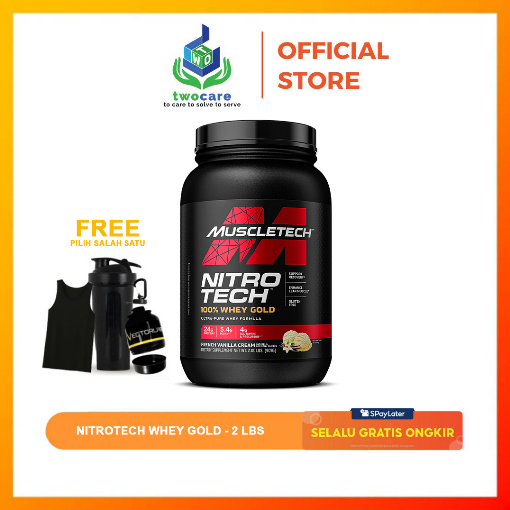 Muscletech Nitrotech Whey Gold Protein 2 Lbs Susu Whey Fitnes