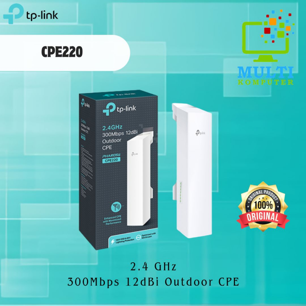 TPLink CPE220 2.4GHz 300Mbps 12dBi Outdoor CPE