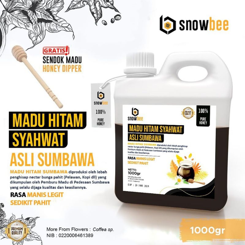 

MADU HITAM SYAHWAT SUMBAWA 1KG | RASA MANIS LEGIT SEDIKIT PAHIT SNOWBEE MADU HITAM MURNI SUMBAWA