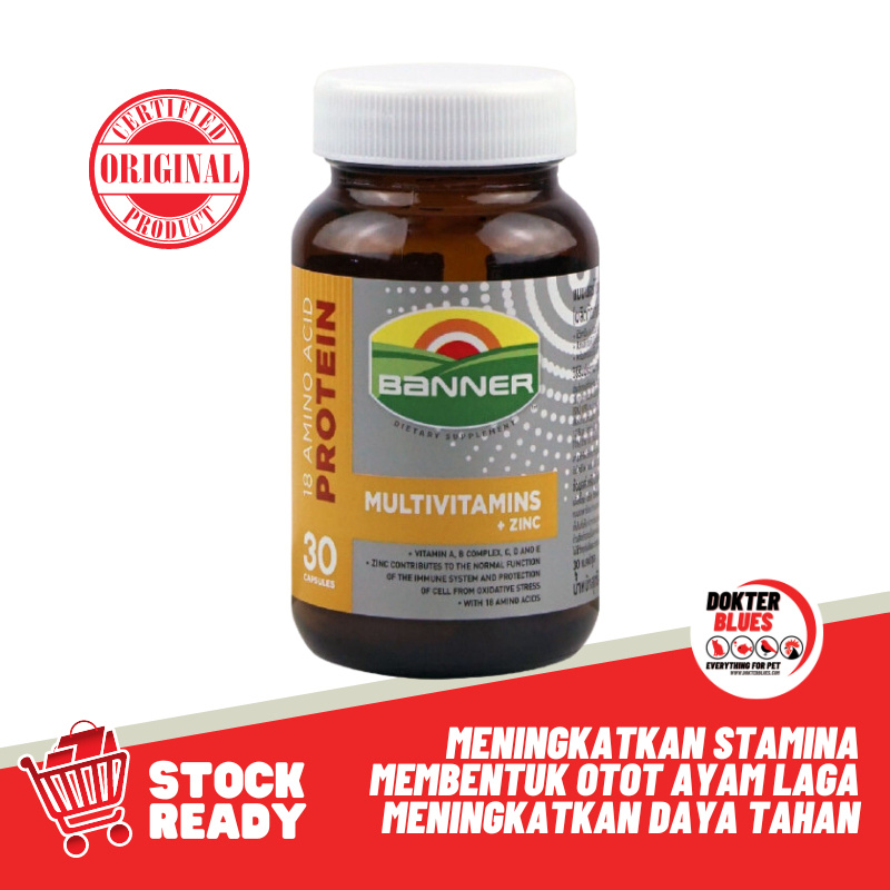 BANNER PLUS (Isi 30 Softgel) Multivitamin Ayam Perbesar Otot Penambah Tenaga Ori