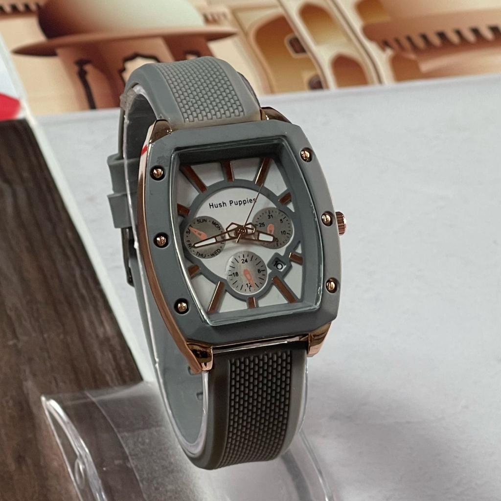 (SS) JAM TANGAN ANALOG WANITA OVAL STRAP RUBBER TANGGAL AKTIF HP-011