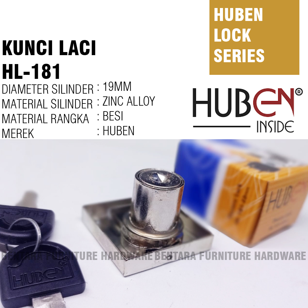 HUBEN HL-181 22MM / ( HM-181 M2 ) KUNCI LACI KERANGKA KOSONG