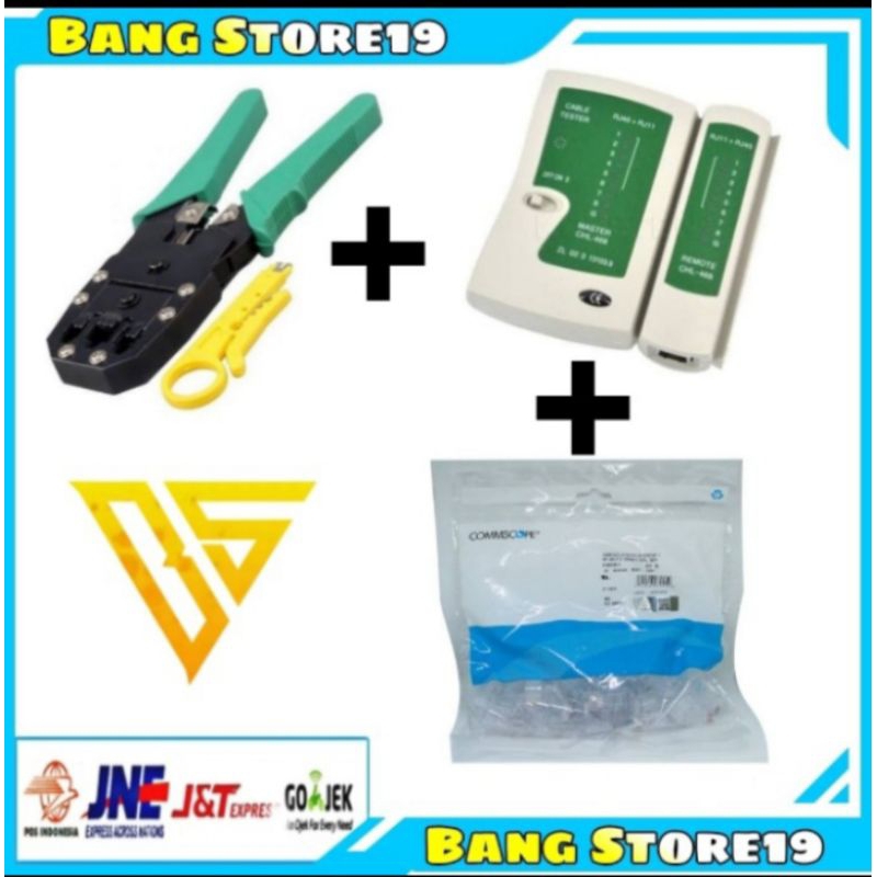 Paket Hemat LAN Tang Crimping + Lan Tester + RJ45 Commscope
