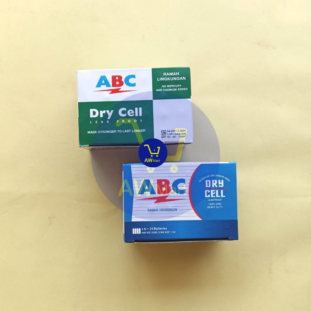 BATU BATERAI ABC 3/AA SIZE 1.5V DRY CELL ISI 4PCS