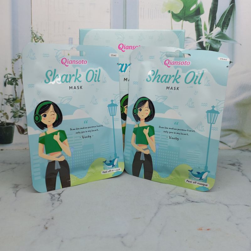 QIANSOTO MASKER SHARK OIL PEEL OFF MASK BPOM