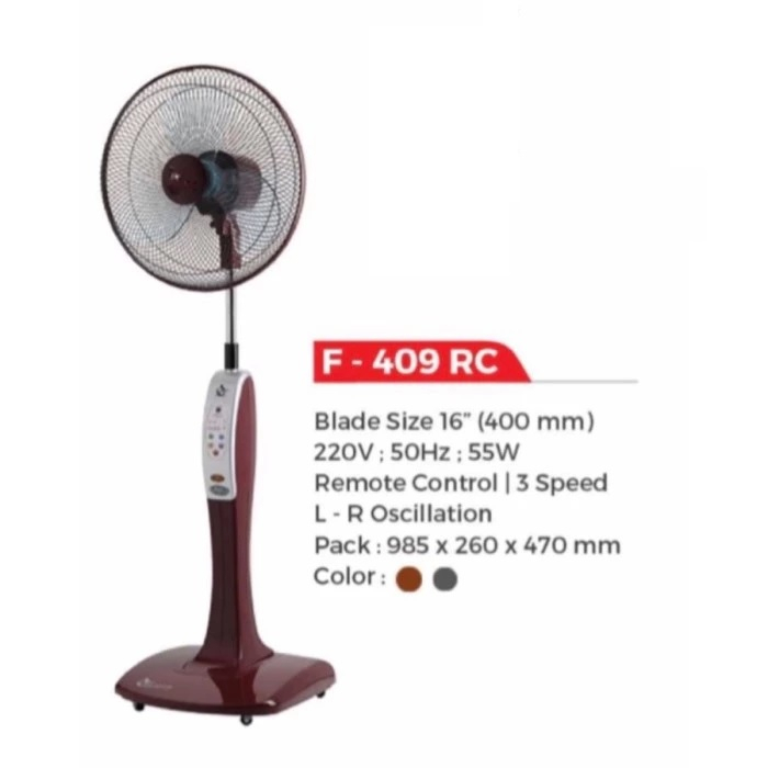 KIPAS ANGIN MASPION F 409 RC / STAND FAN MASPION + REMOTE