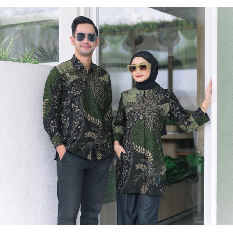 BATIK COUPLE PRIA DAN WANITA MODERN BATIK CASSUAL  ATASAN BATIK LACE MEWAH