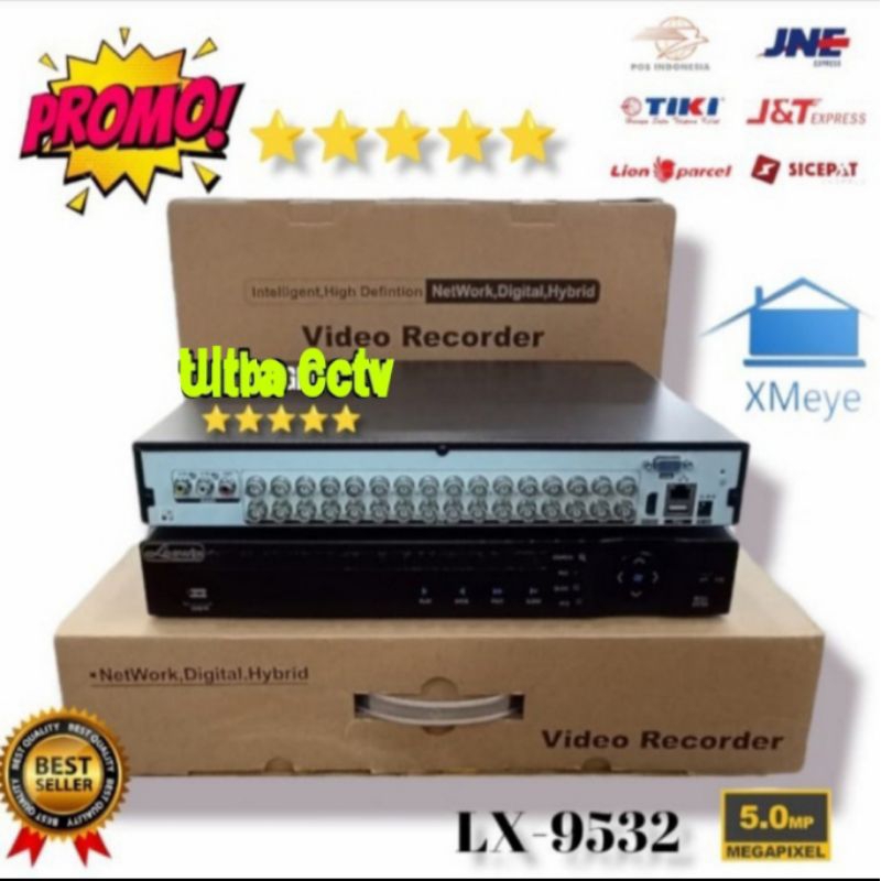 DVR/XVR XMEYE 32CH / 32 CHANNEL 5 in 1 + 2 SLOT HDD GARANSI 1 TAHUN
