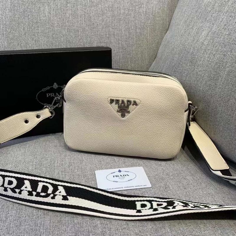 tas fashion Prada slingbag 2ruang,pr double Zipper selempang free box