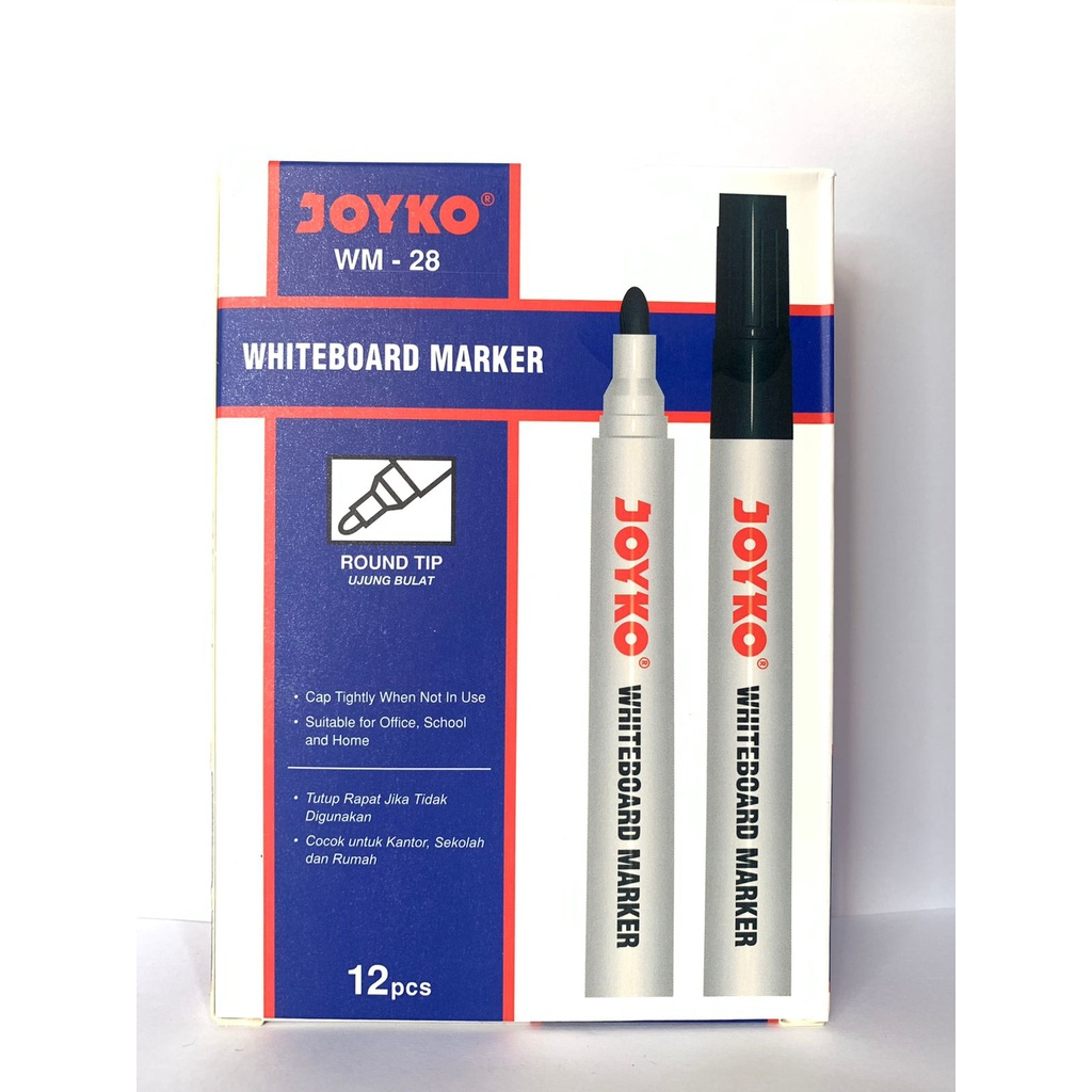 

(1pcs) JOYKO Spidol Whiteboard Marker (WM28) / Permanent Marker (PM17) Tinta Hitam