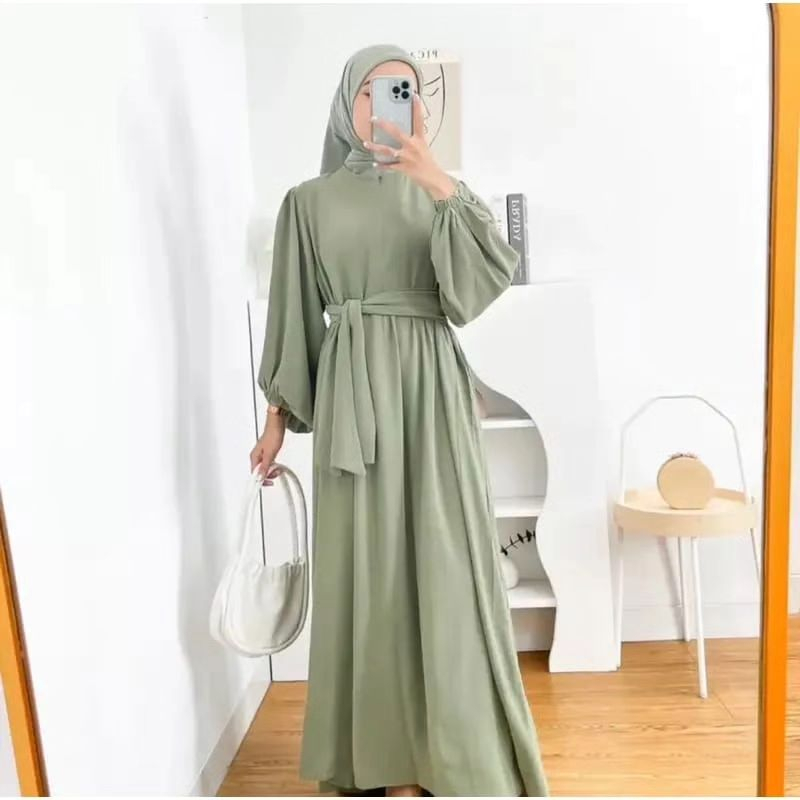 Baju Gamis Pesta Terbaru Amara Maxi Dress Muslim Longdress Kondangan Fashion Muslimah Polos Lengan G