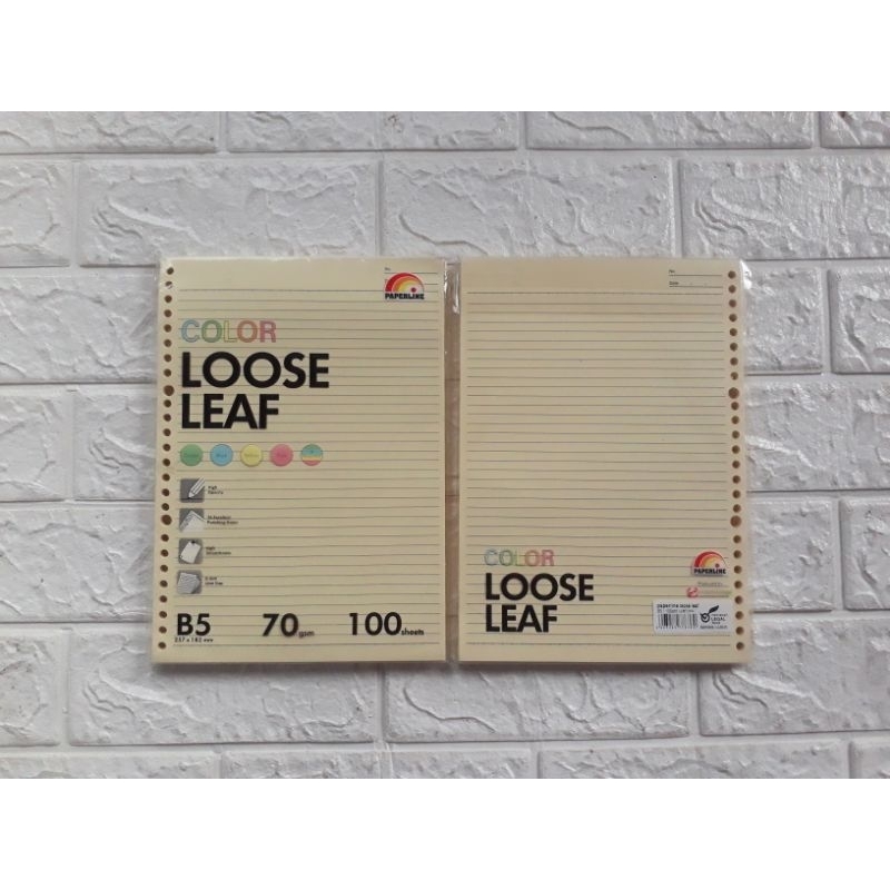 

BIG BOSS Color Loose Leaf Ukuran B5 Isi 100 Sheets Garis Ruled 70gsm