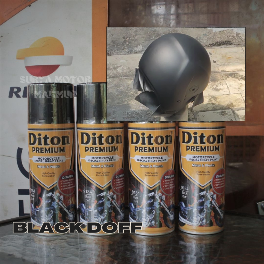 Pilok / Pilox Diton Premium 9184 Black Doff Hitam Doff Cat Semprot
