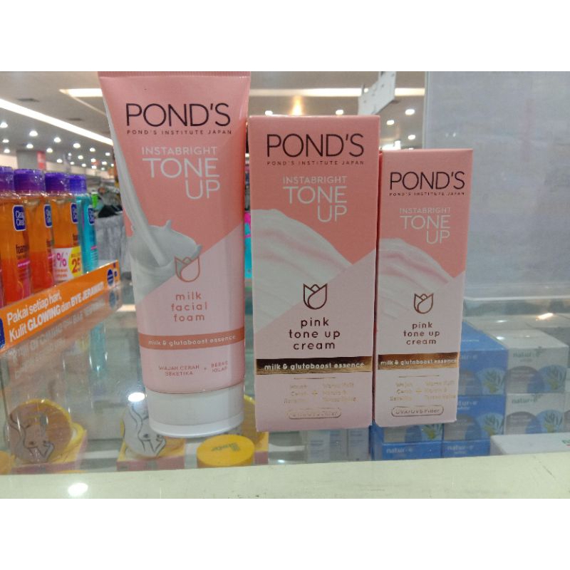 Ponds instabright Tone up, Facial Foam dan ping Tone up cream