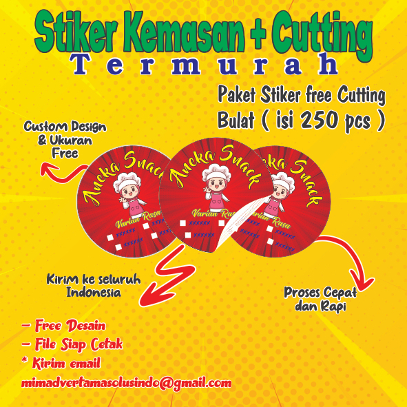 

(PAKET 250 PCS) STIKER LABEL KEMASAN CHROMO/TERMURAH