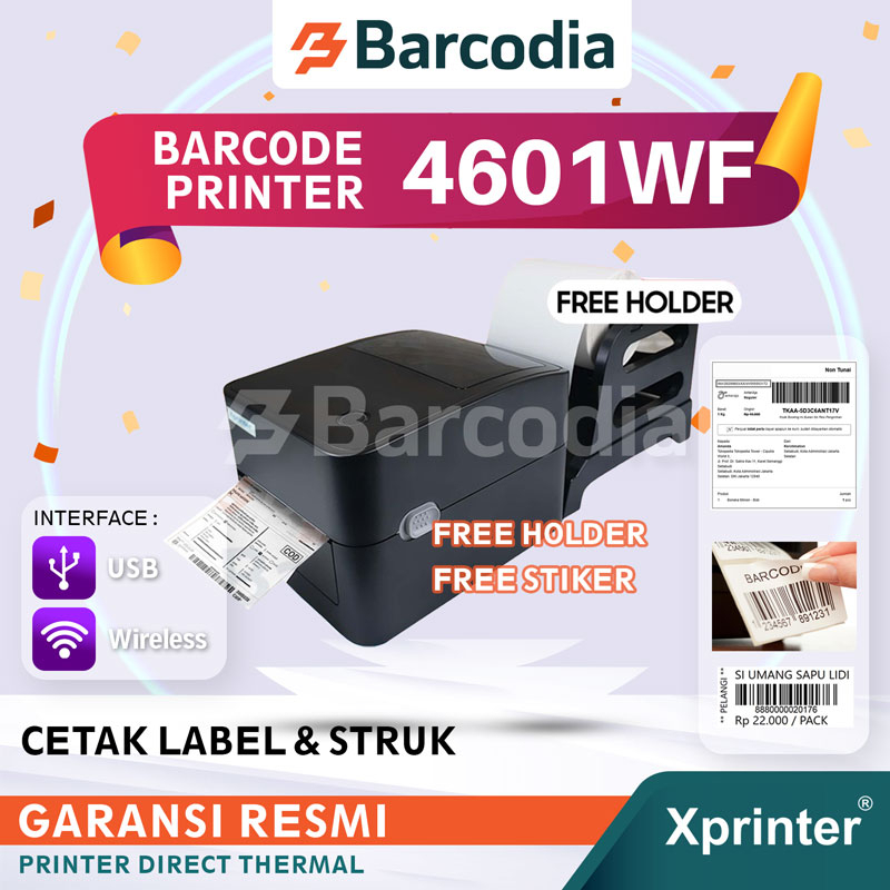 Xprinter BARCODE PRINTER - THERMAL PRINTER LABEL 4610B 4&quot; A6 (WIFI) / PRINTER RESI ONLINE