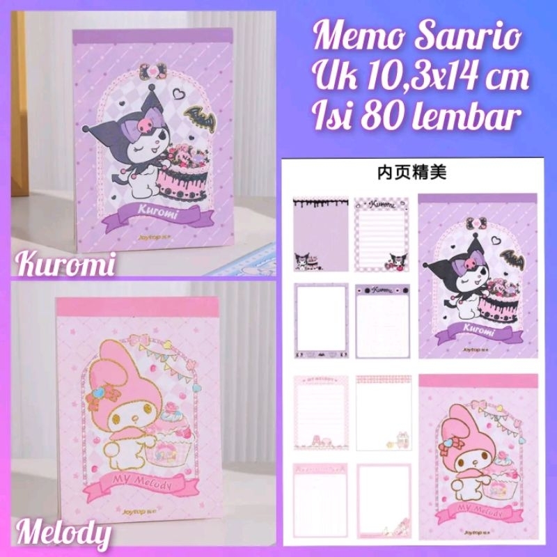 

memo sanrio kitty melody kuromi cinnamoroll