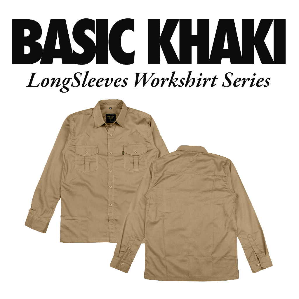 BASIC CREAM LS, Kemeja Panjang Polos-Casual / Baju Kerja Lapangan