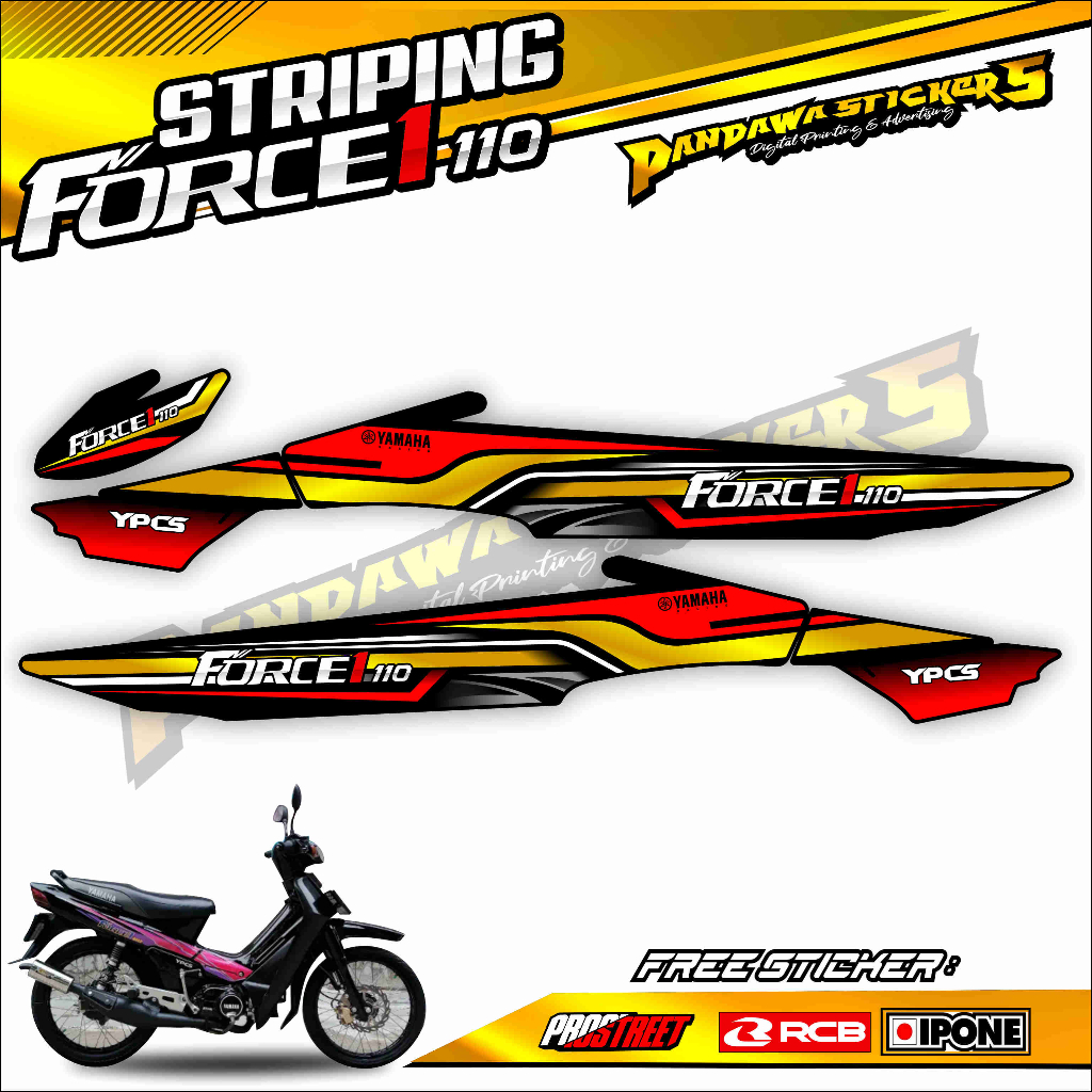 STRIPING VARIASI FORCE 1 / STICKER LIST VARIASI MOTOR YAMAHA FORCE ONE