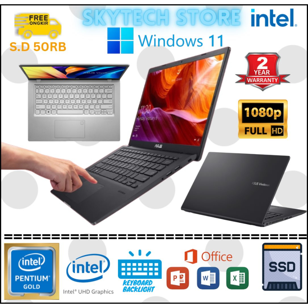 ASUS VIVOBOOK A1400EA INTEL PENTIUM GOLD 7505 RAM20GB SSD256GB WINDOWS 11 &amp; OHS 2021 ORIGINAL