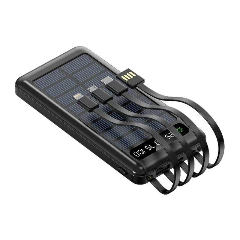 Powerbank Solar 5in1 10000mah PB Tenaga Surya LED cahaya matahari Grosir