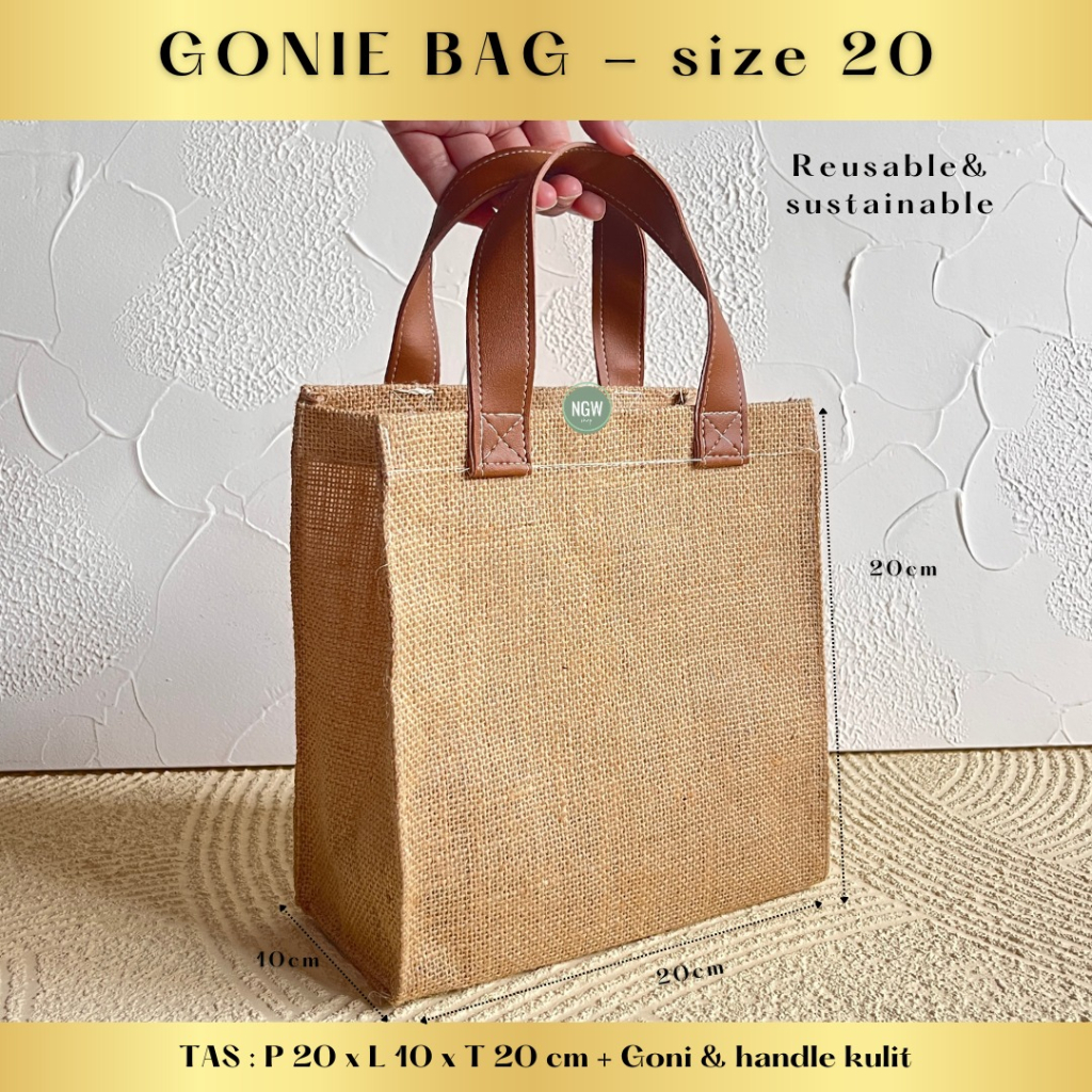 GONIE BAG handle kulit aneka ukuran goodie bag hampers