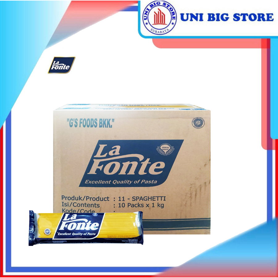 

La Fonte Spaghetti LONG 1 kg x 10 pcs DUS Pasta Mie Spagetti Spageti