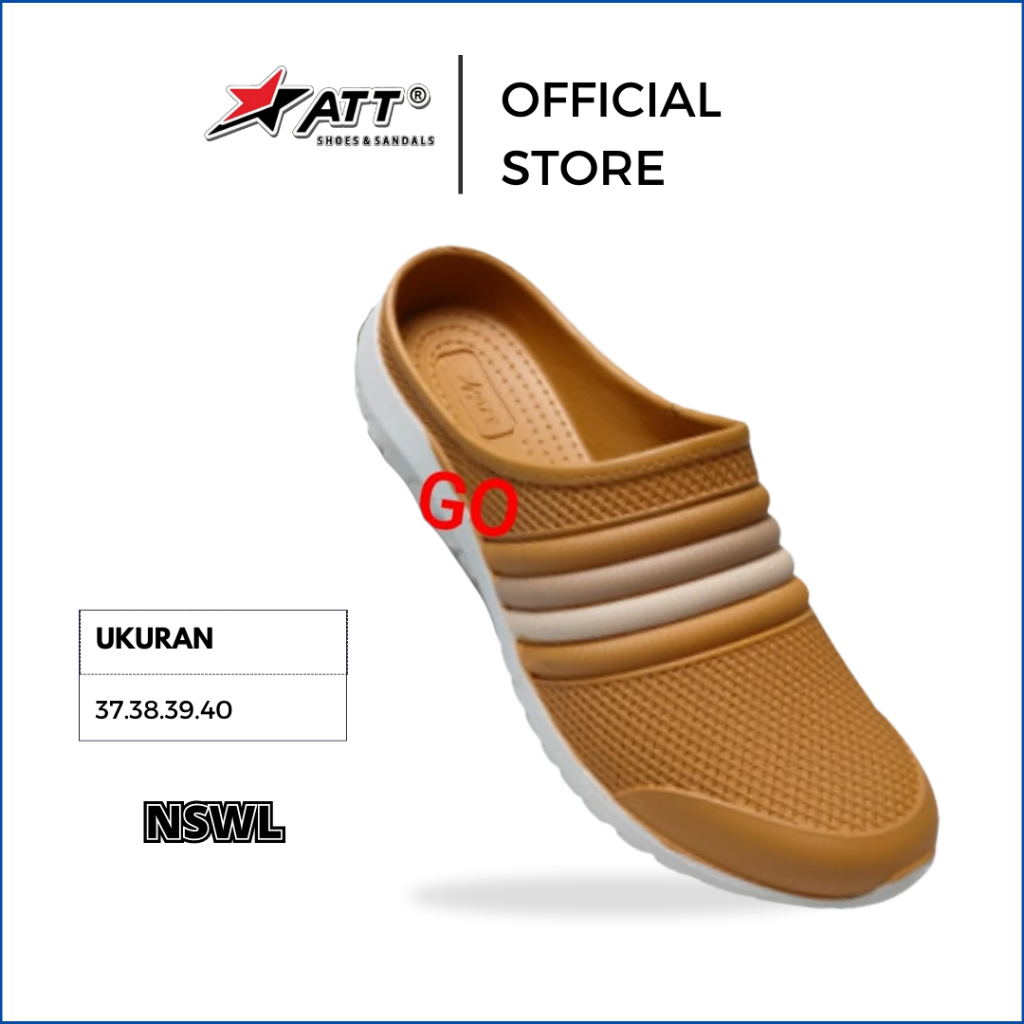 ATT NSWL Sepatu Sandal Karet Slip On Sepatu Cewek Anti Air Empuk Tidak Lecet Ringan