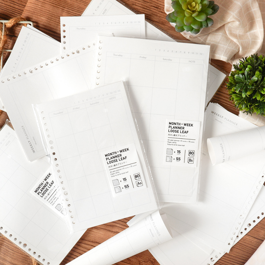 

A5 PANMOMO MONTHLY AND WEEKLY PLANNER LOOSE LEAF | KERTAS BINDER