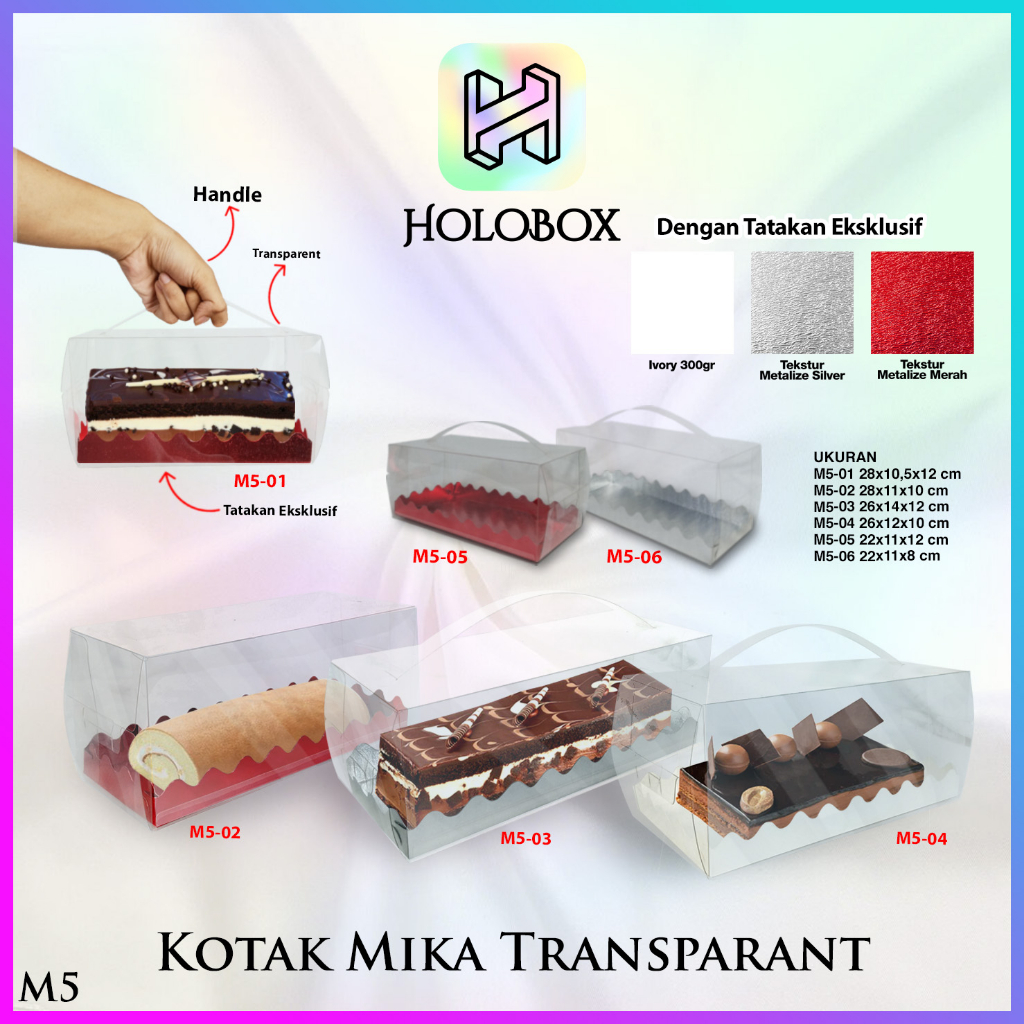 

Kotak Mika Plastik Souvenir Box Kue Transparant Packaging - M5
