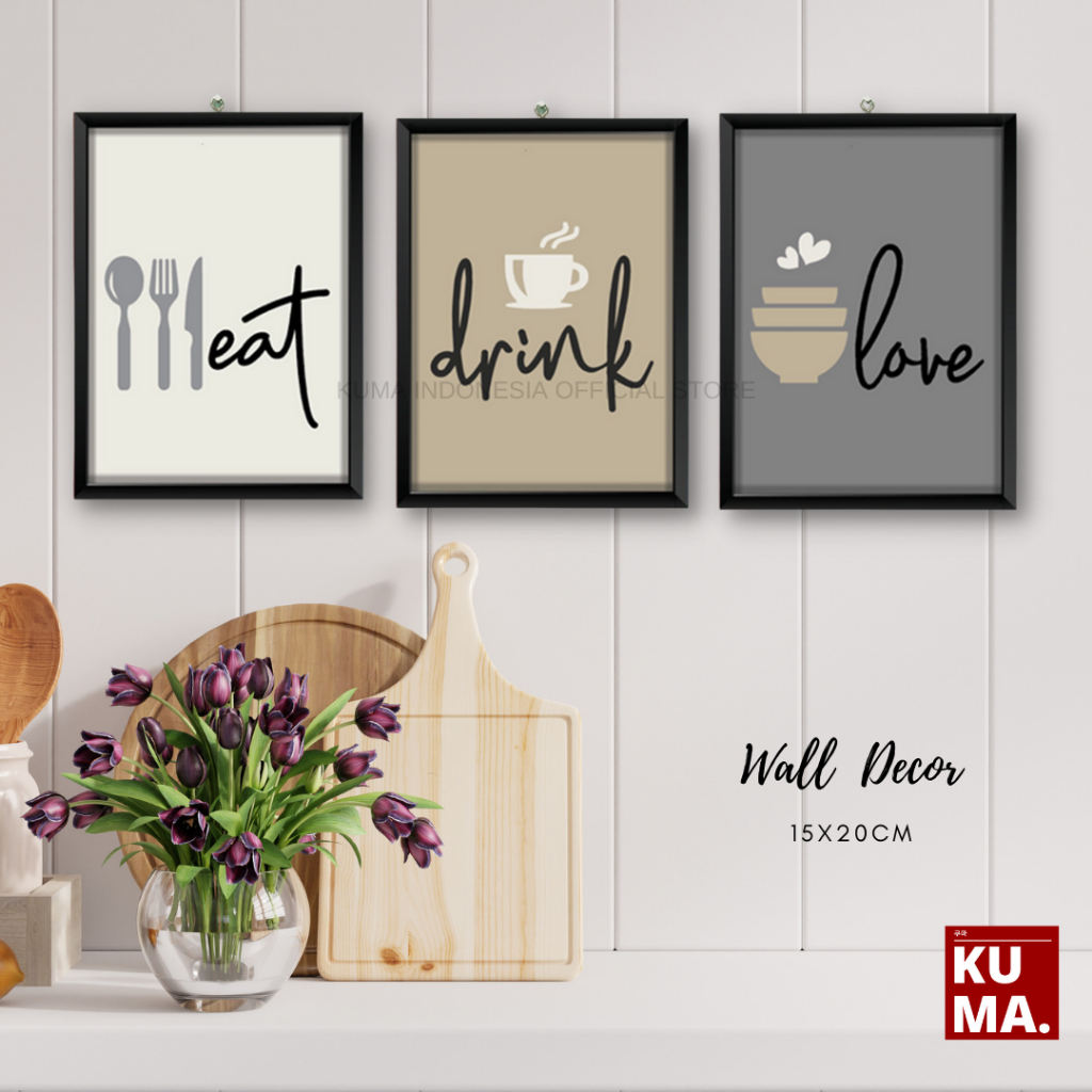 KUMA Wall Decor Hiasan Dinding Dapur Rumah 15 x 20cm Pajangan Dinding Aesthetic Tempelan Dinding