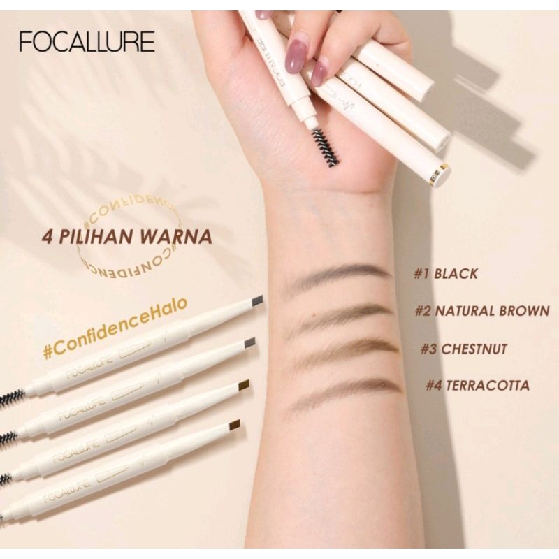 FOCALLURE Sliding Silky Shaping Eyebrow Pencil FA-202 BPOM Berkualitas