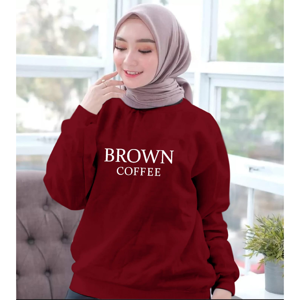 COLLECTION COOLS - BAJU ATASAN BROWN COFFEE WANITA-BAJU DISTRO CEWEK KEREN LENGAN PANJANG MASA KINI DAN TERLARIS