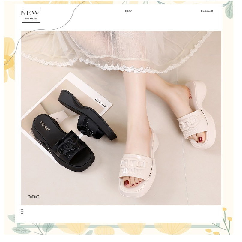 1223-Y1 Sandal Slop Wanita Korea Kekinian Yizumi Sandal Slop Cewek Keren