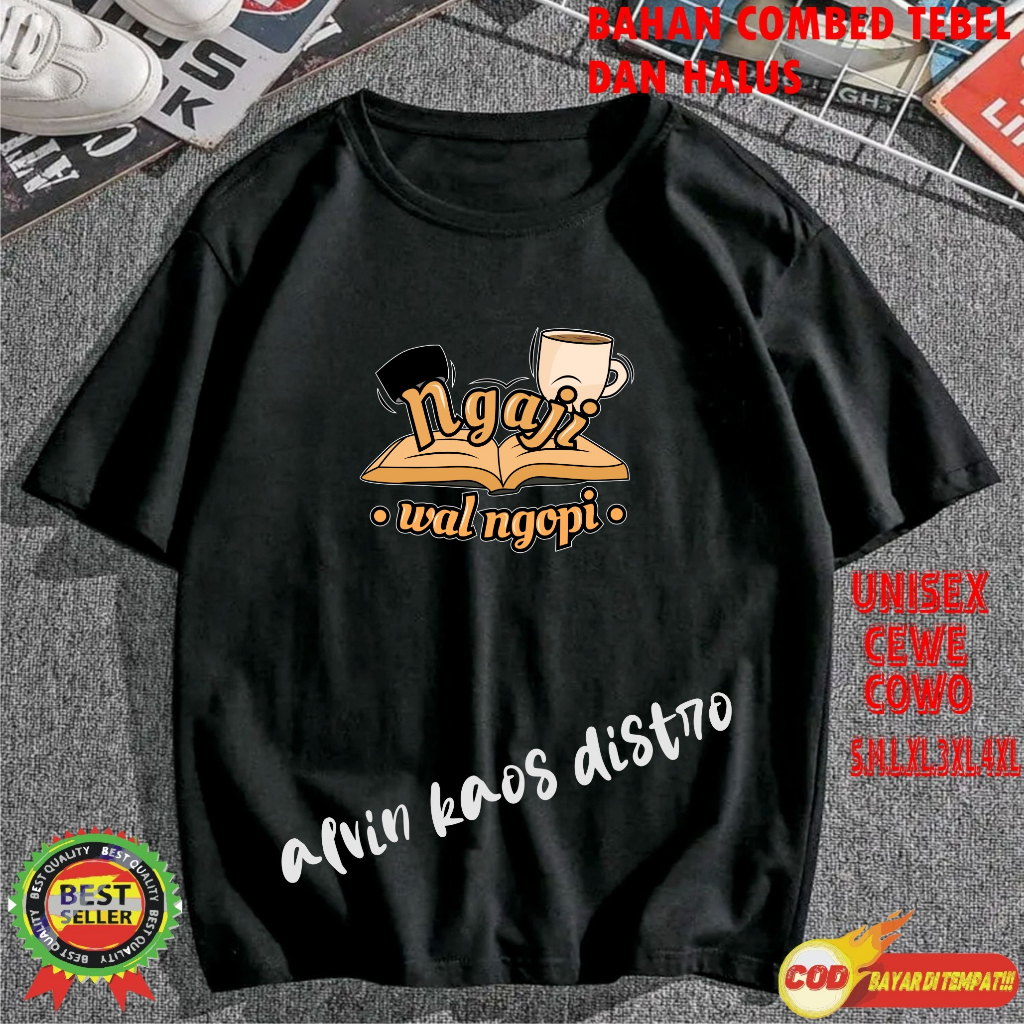 Terviral Kaos SANTRI DTF NGAJI WAL NGOPIKAOS MURAH  Kaos Putih Hitam Kaos Terlaris No 1 Promo Diskon