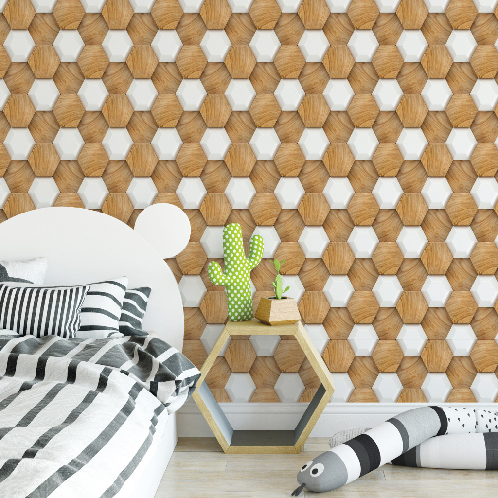 Wallpaper Dinding 3D Stereo Waterproof | Moisture-Proof Wall Sticker