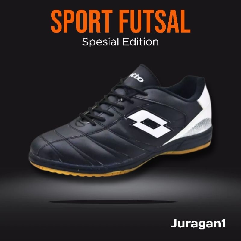 Sepatu Sport Olahraga Futsal Lotto Kompenen Original Kulit Asli Spesial Edition Pria