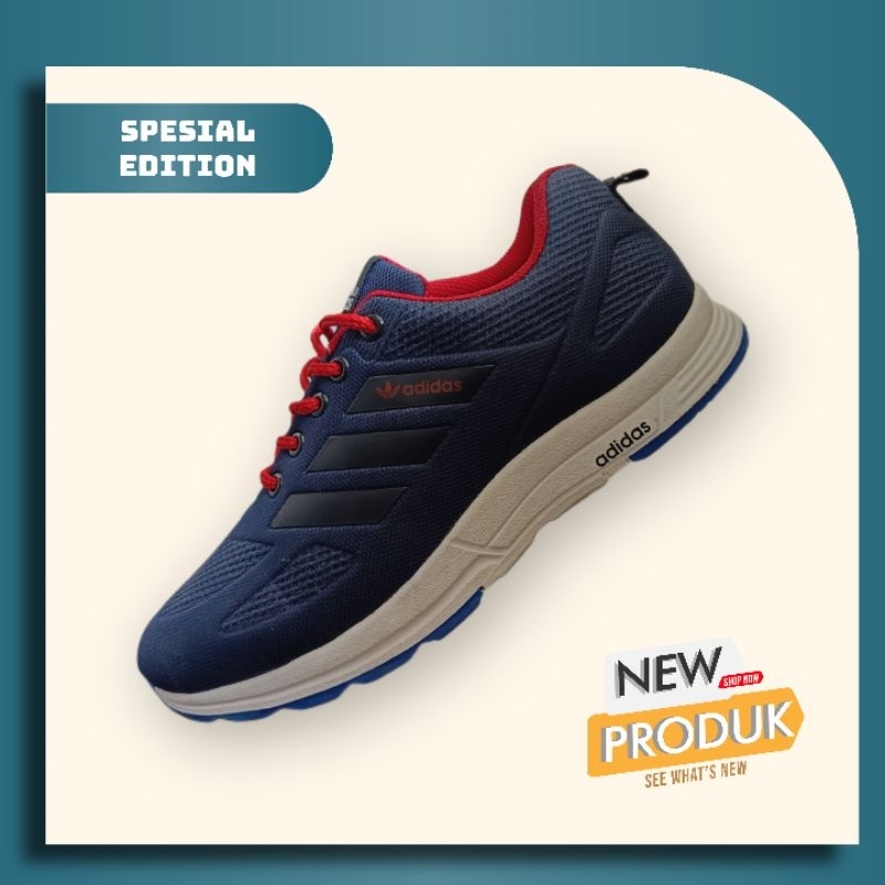 100% REAL PICT - SEPATU SPORT ADS OLAHRAGA RUNNING ADIDAS PRIA NAVY RED / SEPATU SNEAKERS CASUAL PRIA WANITA NAVY RED BAHAN TEBAL AERODINAMIS OUTSOL KARET