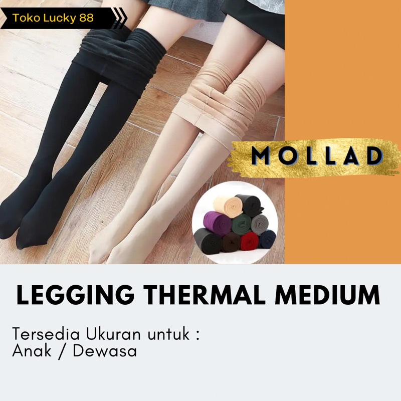 IMPORT MOLLAD Stocking Thermal Medium Celana Full Lapis Fleece (bukan bulu)