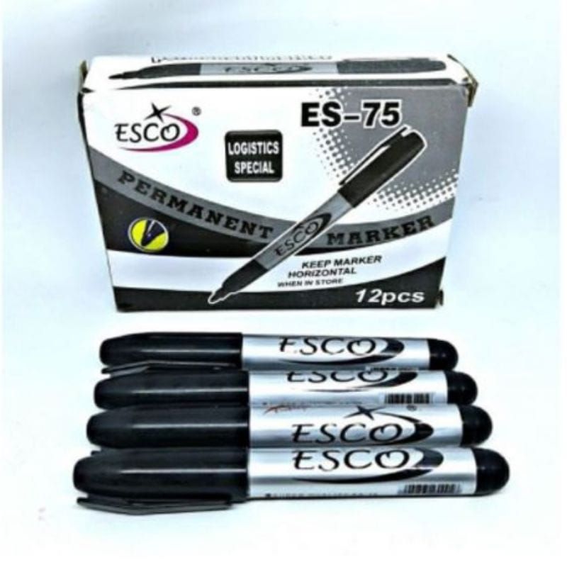 

12 Pcs Esco Spidol Permanent Marker