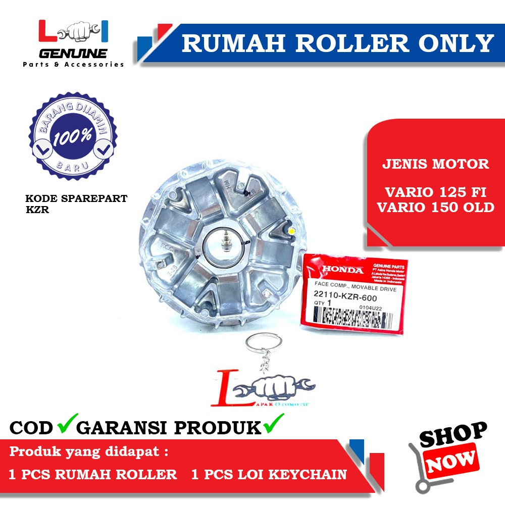 -LOI- RUMAH ROLLER ONLY VARIO 125 FI, VARIO 150 ESP OLD INJEKSI ORIGINAL HGP 22110-KZR-600