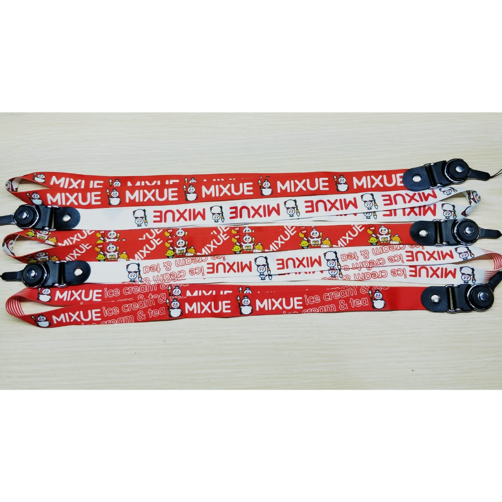 TALI LANYARD MIXUE SINCE 1997 ICE CREAM &amp; TEA | TALI GANTUNGAN HP NAME TAGE ID CARD / TALI LEHER | GANTUNGAN HP BY.MINIGO