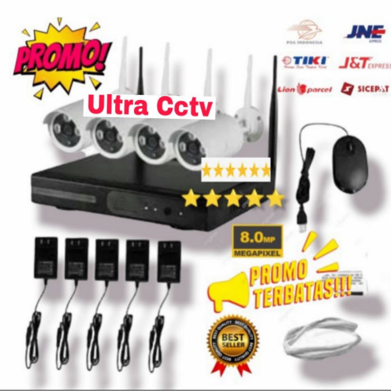 Paket Cctv/ Cctv Wireless/ Camera Cctv/ NVR KIT 4 channel 4 Camera 8MP