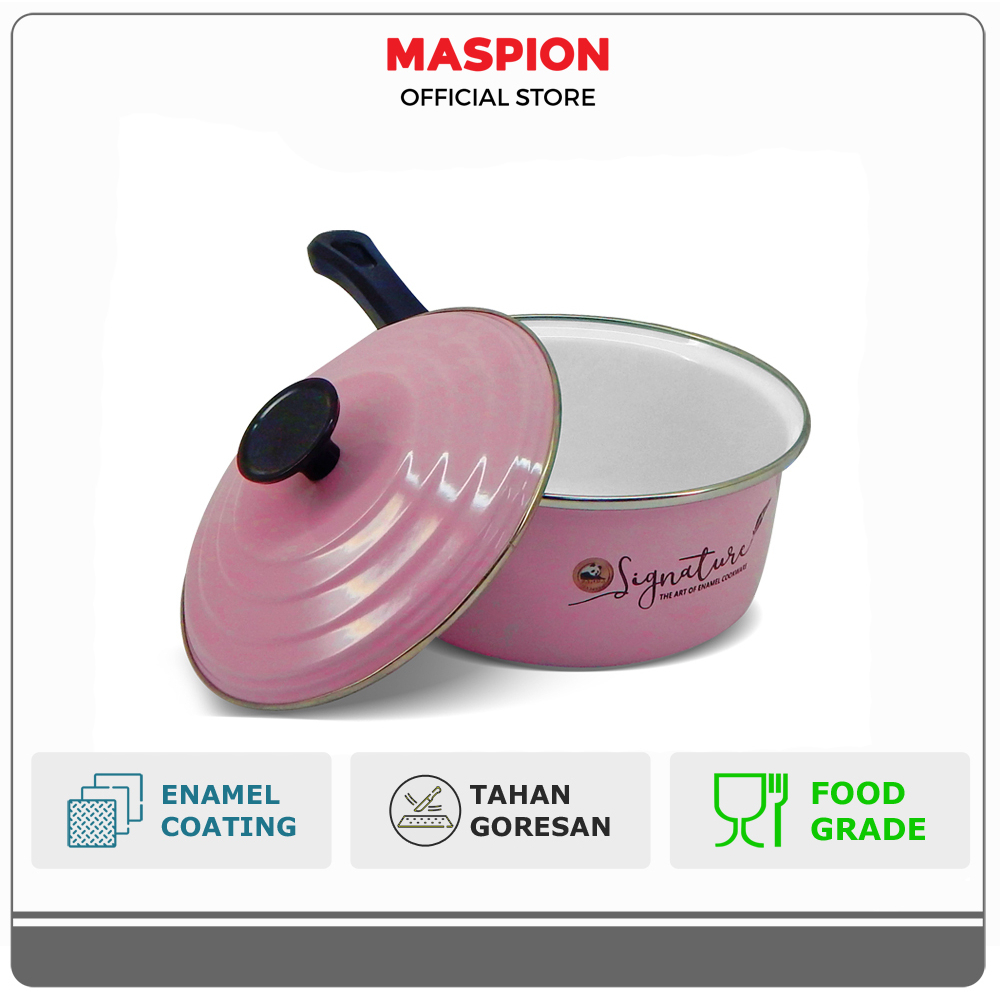 Maspion Panda Panci Enamel Saucepan Signature 18 cm