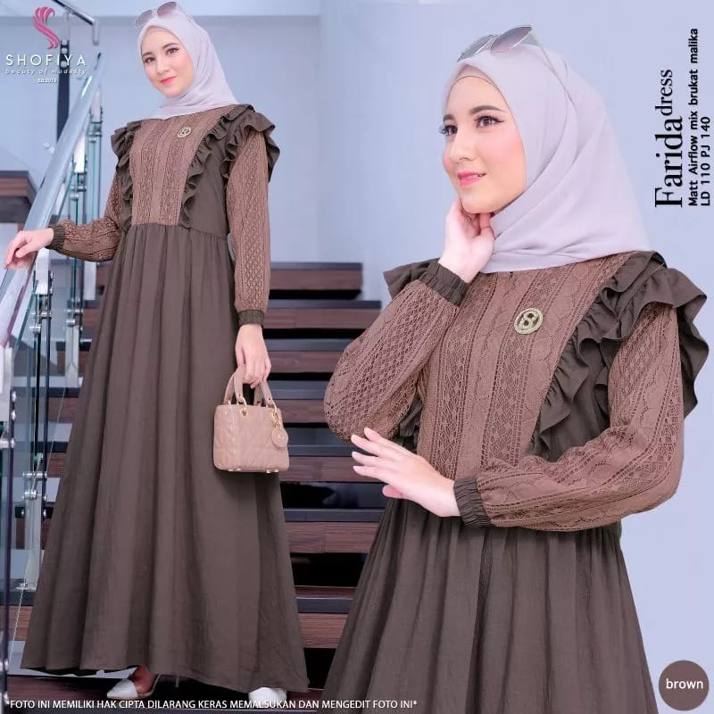 [COD] FARIDA DRESS | gamis cringkle mix burkat GAMIS BEST SELLER