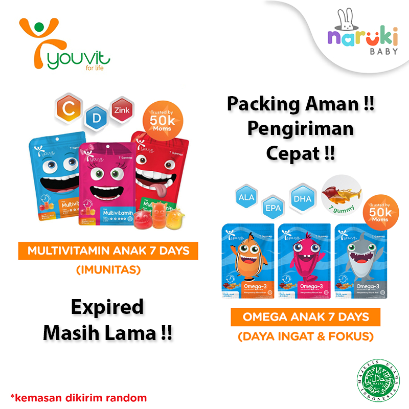 Youvit Multivitamin Anak dan Omega3 Anak isi 7 Gummies untuk 7 Hari