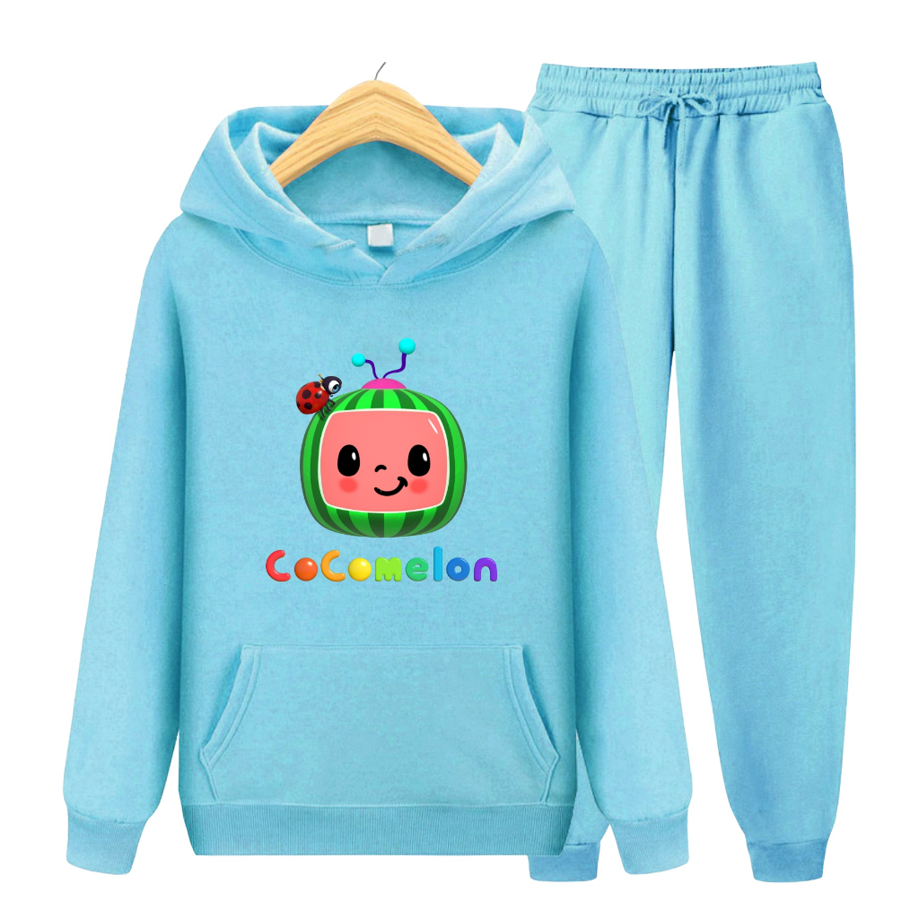 FenishaStore COCOMELON Setelan Sweater Hoodie Anak Viral COCOMELON Usia 4-13Tahun Bisa Bayar Ditempat COD