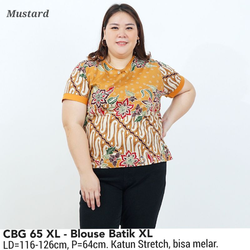 BIGSIZE BLOUSE GABY BATIK JUMBO XL 166 ATASAN KERJA 65 KANTOR WANITA MURAH BAJU ETNIK CEWEK