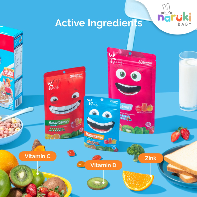 Youvit Multivitamin Anak dan Omega3 Anak isi 30 Gummies untuk 30 Hari