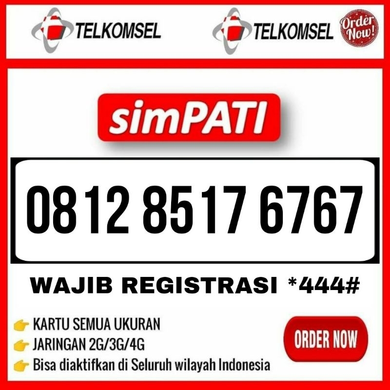 NOMOR CANTIK SIMPATI NAIK 6767  TELKOMSEL 4G LTE